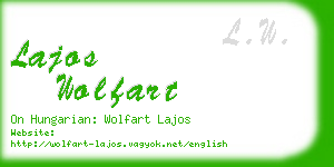 lajos wolfart business card